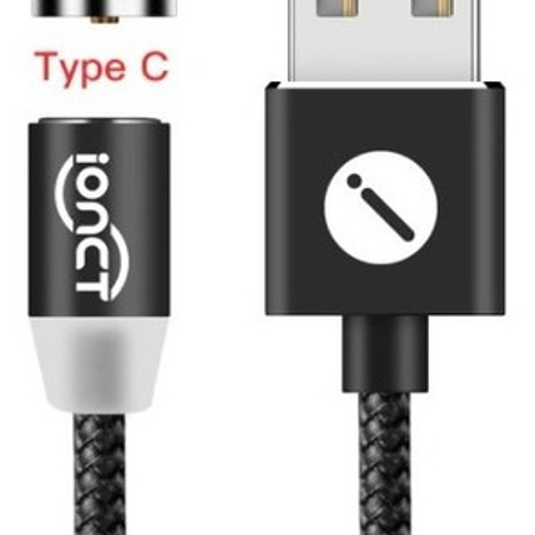 Cable Cargador Rápido 2.4 Amp Tipo C Con Imán Negro Santiago 2