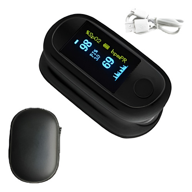 Oximetro De Pulso Usb Saturómetro Recargable Estuche Stgo 1