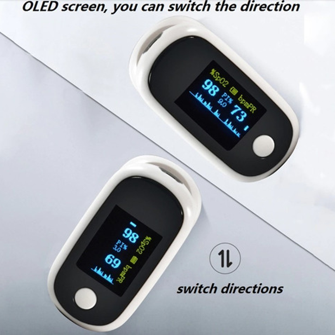 Oximetro De Pulso Usb Saturómetro Recargable Estuche Stgo 11