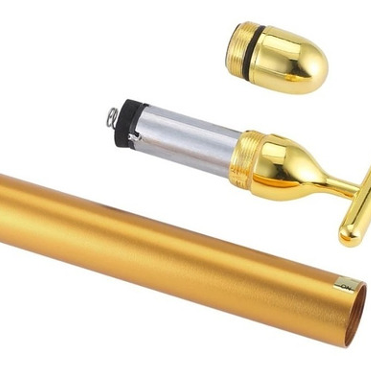 Rodillo Masajeador Facial Dorado Vibración Cuidado Piel 7