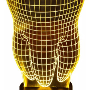 Lámpara Led 3d Switch Colores Diente Muela Usb Control Stgo.