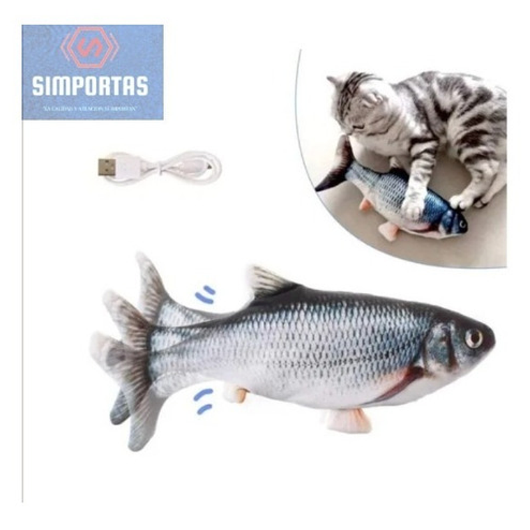 Juguete Pescado Con Movimiento Pará Gato Usb Santiago 2