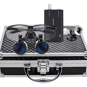 Lupas Binoculares Quirúrgicas 3.5 X 420 Luz Led Maletín Stgo