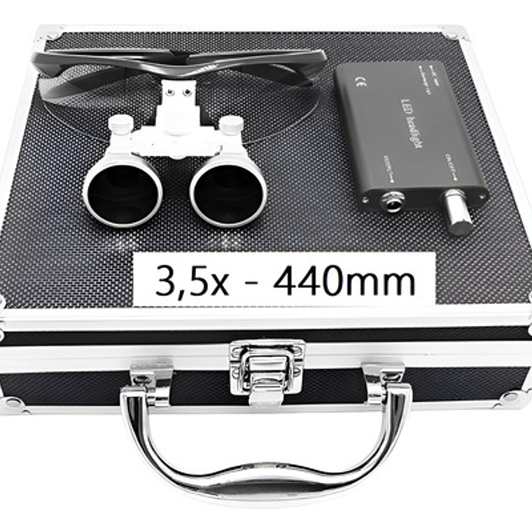 Lupas Binoculares Quirúrgicas 3.5 X 420 Luz Led Maletín Stgo 3