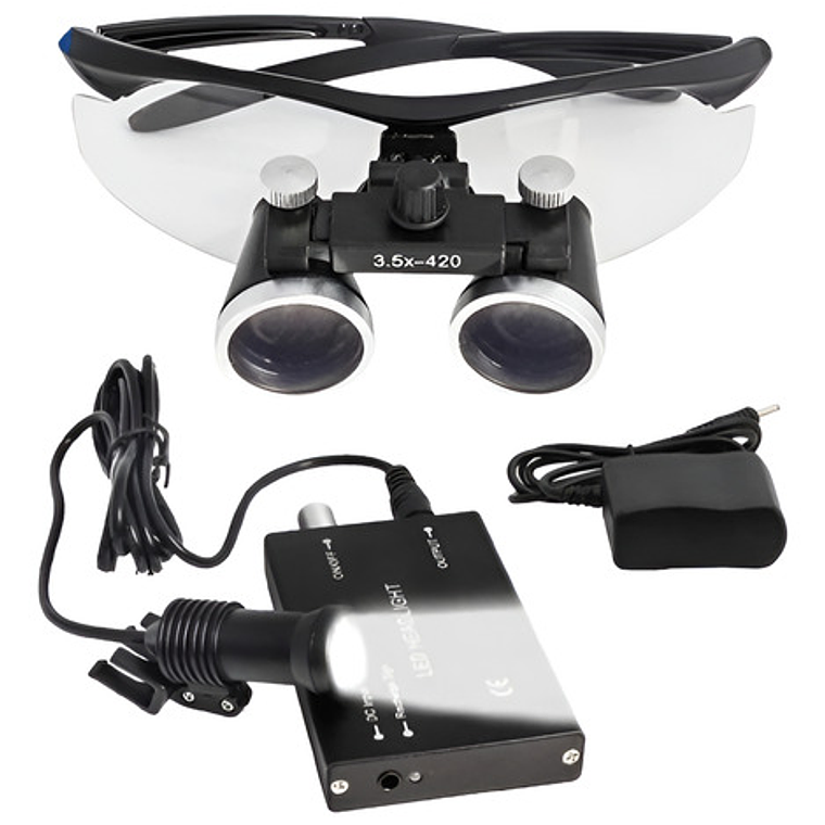 Lupas Binoculares Quirúrgicas 3.5 X 420 Luz Led Maletín Stgo 4