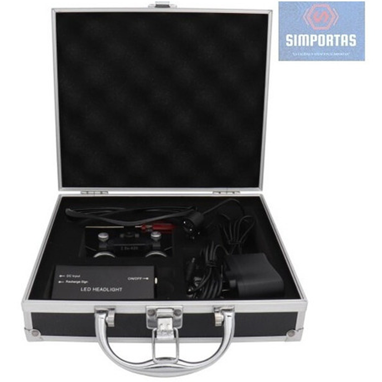 Lupas Binoculares Quirúrgicas 3.5 X 420 Luz Led Maletín Stgo 5