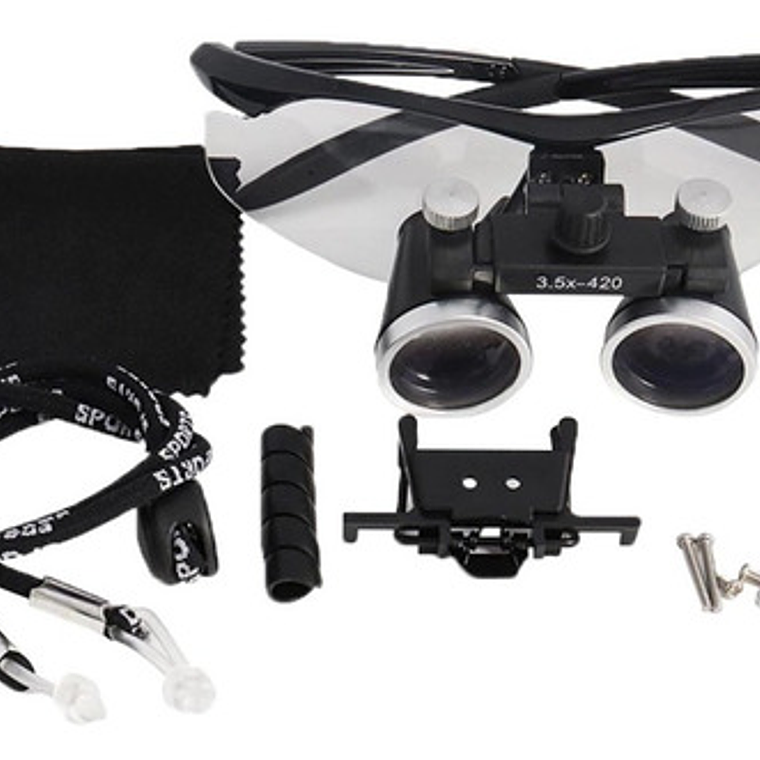 Lupas Binoculares Quirúrgicas 3.5 X 420 Luz Led Maletín Stgo 10