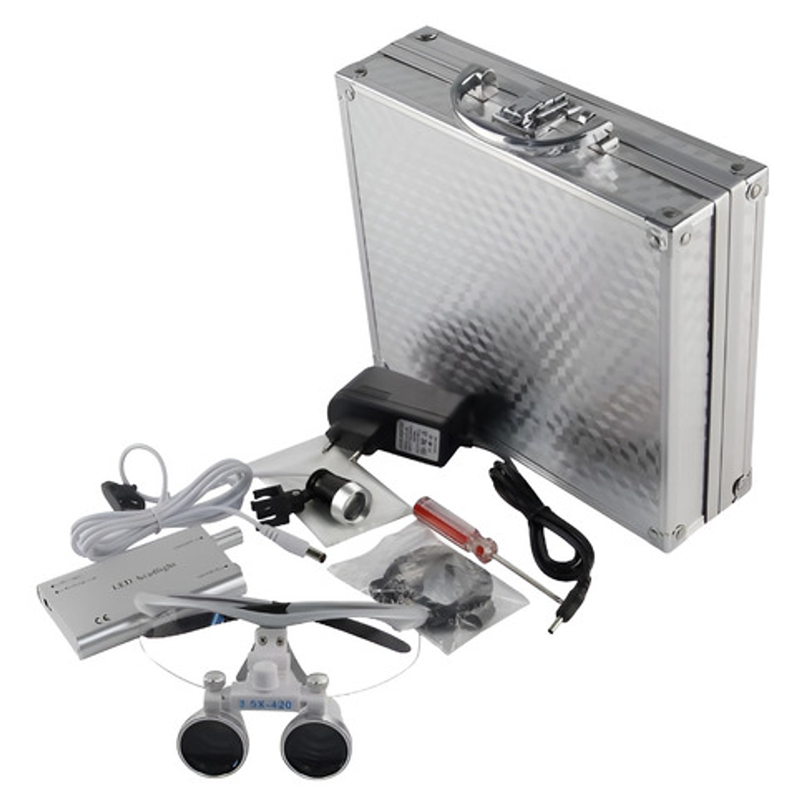 Lupas Binoculares Quirúrgicas 3.5 X 420 Luz Led Maletín Stgo 11