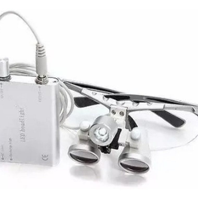 Lupas Binoculares Quirúrgicas 3.5 X 420 Luz Led Maletín Stgo 17