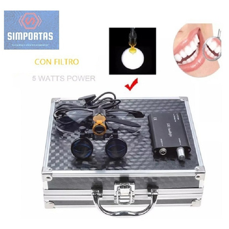 Lupas Binoculares Quirúrgicas 3.5 X 420 Luz Led Maletín Stgo 22