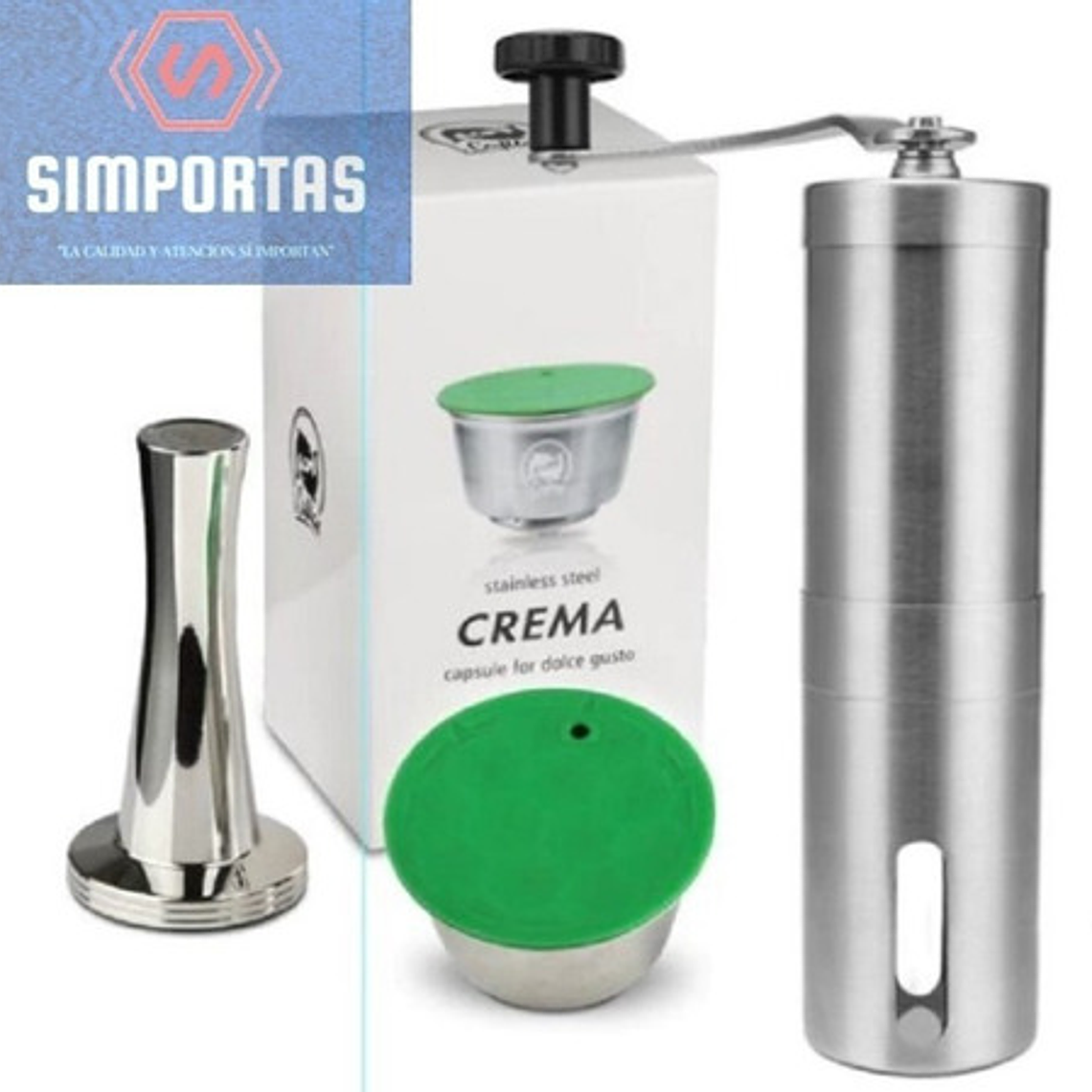 Set Completo Dolce Gusto Cápsula Acero Apisonador Moledero 1