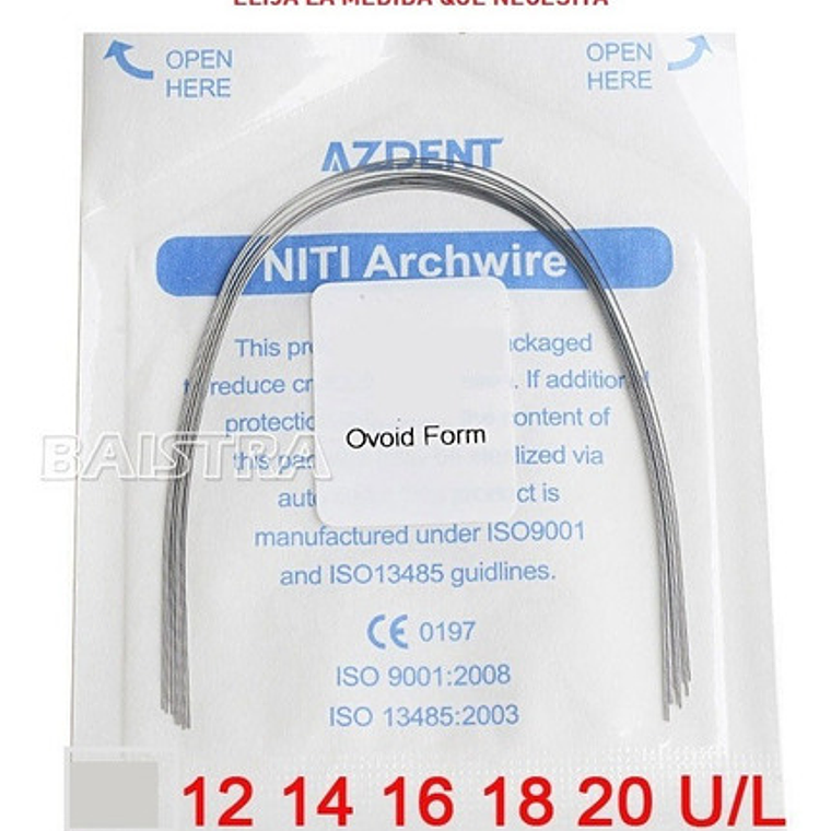 Arco Ortodoncia Niti Superelastic Redondo 10 Packs Surtido  3