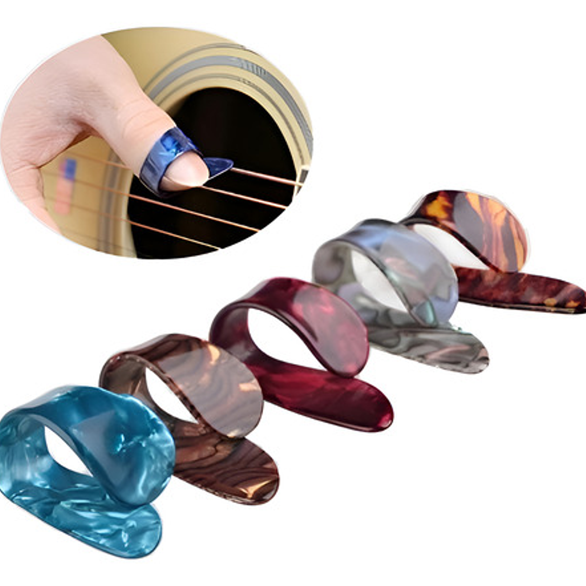 Protectores Dedos Guitarra Tipo Uñeta 4 En Uno Santiago 10