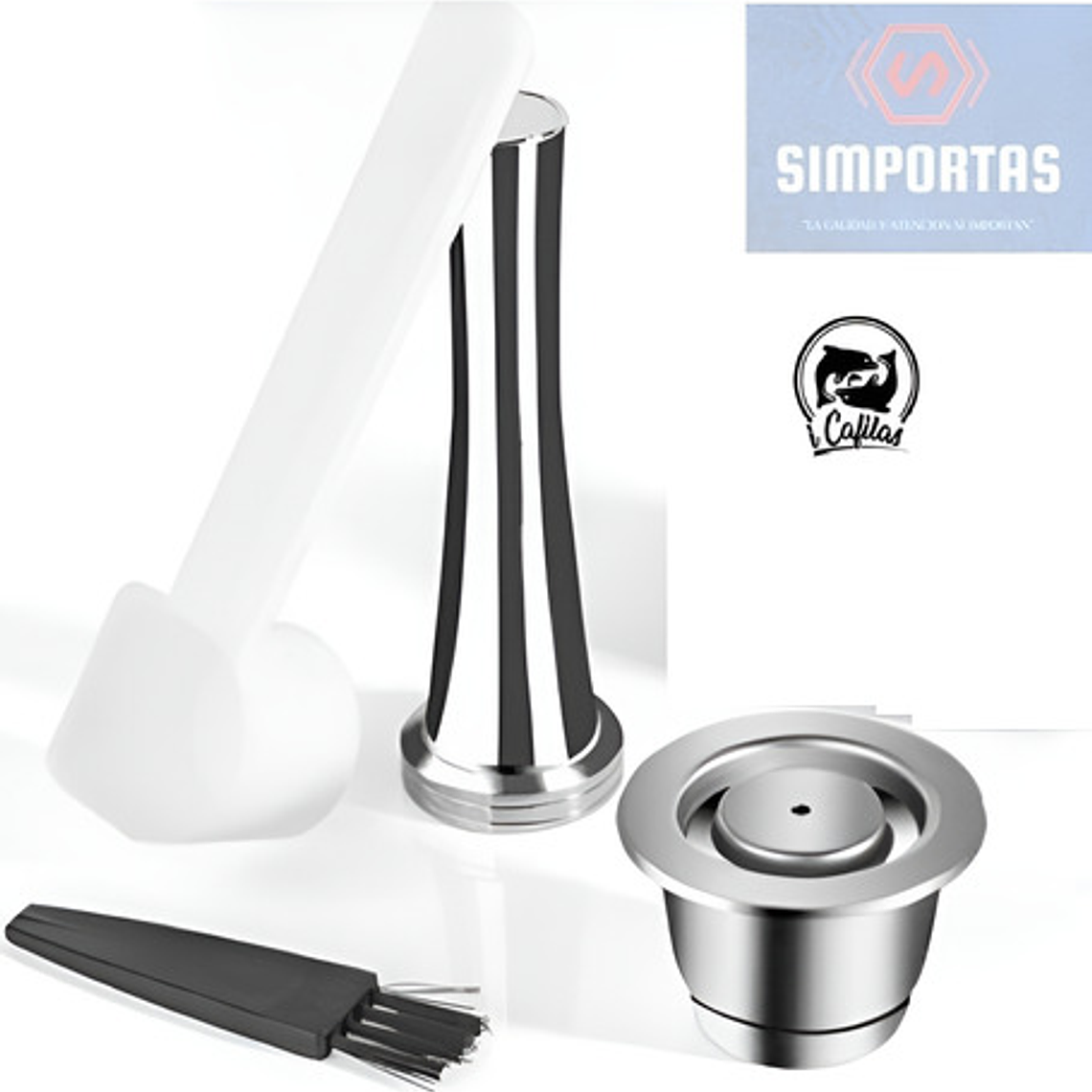 1 Cápsula Reutilizable Acero Para Nespresso + Apisonador Y + 1
