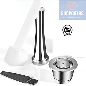 1 Cápsula Reutilizable Acero Para Nespresso + Apisonador Y +