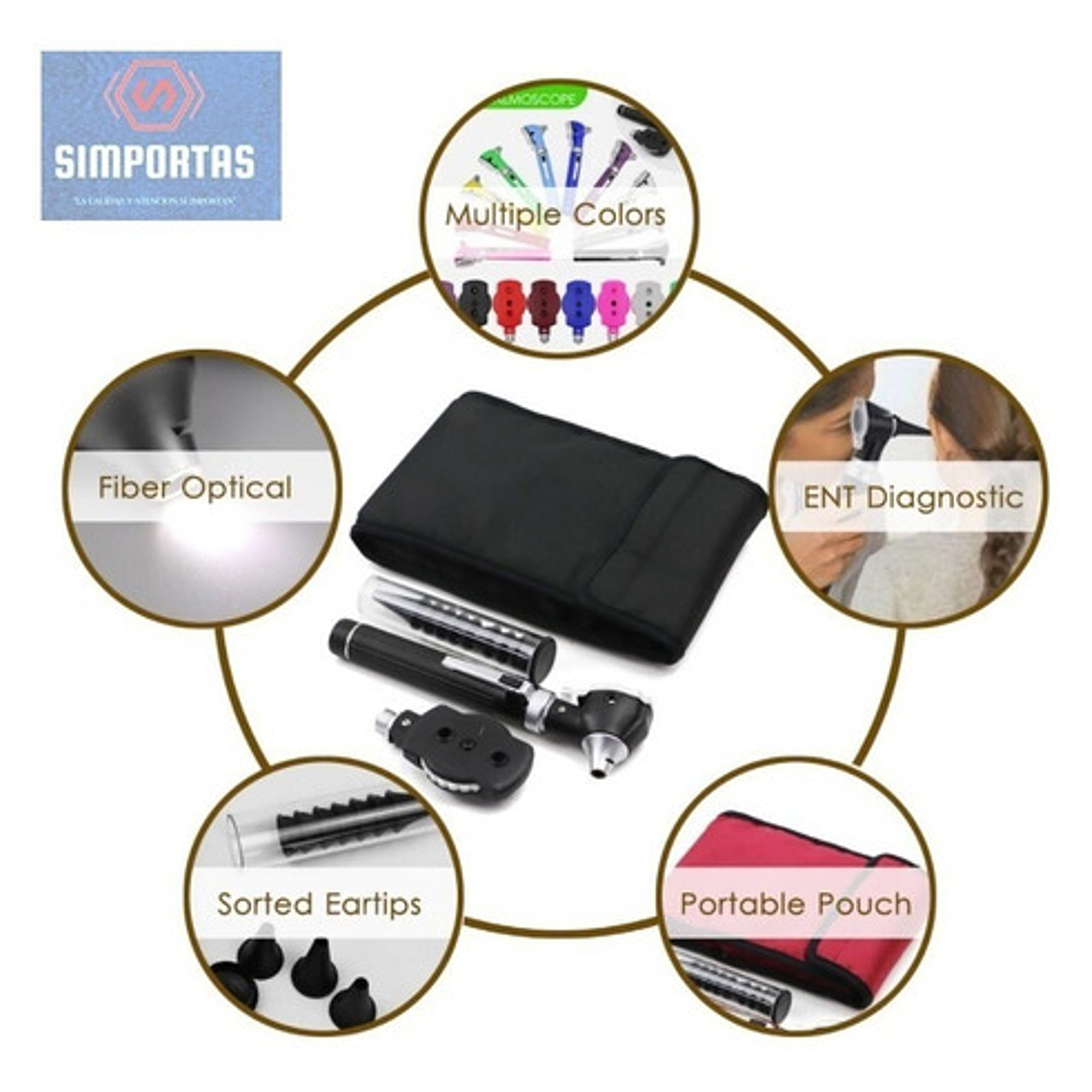 Otoscopio Y Oftalmoscopio Set Medico Reflejo Santiago 14