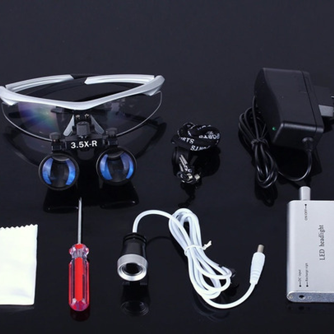 Lupas Binoculares Quirúrgicas 3.5 X 420 Luz Led Santiago 5