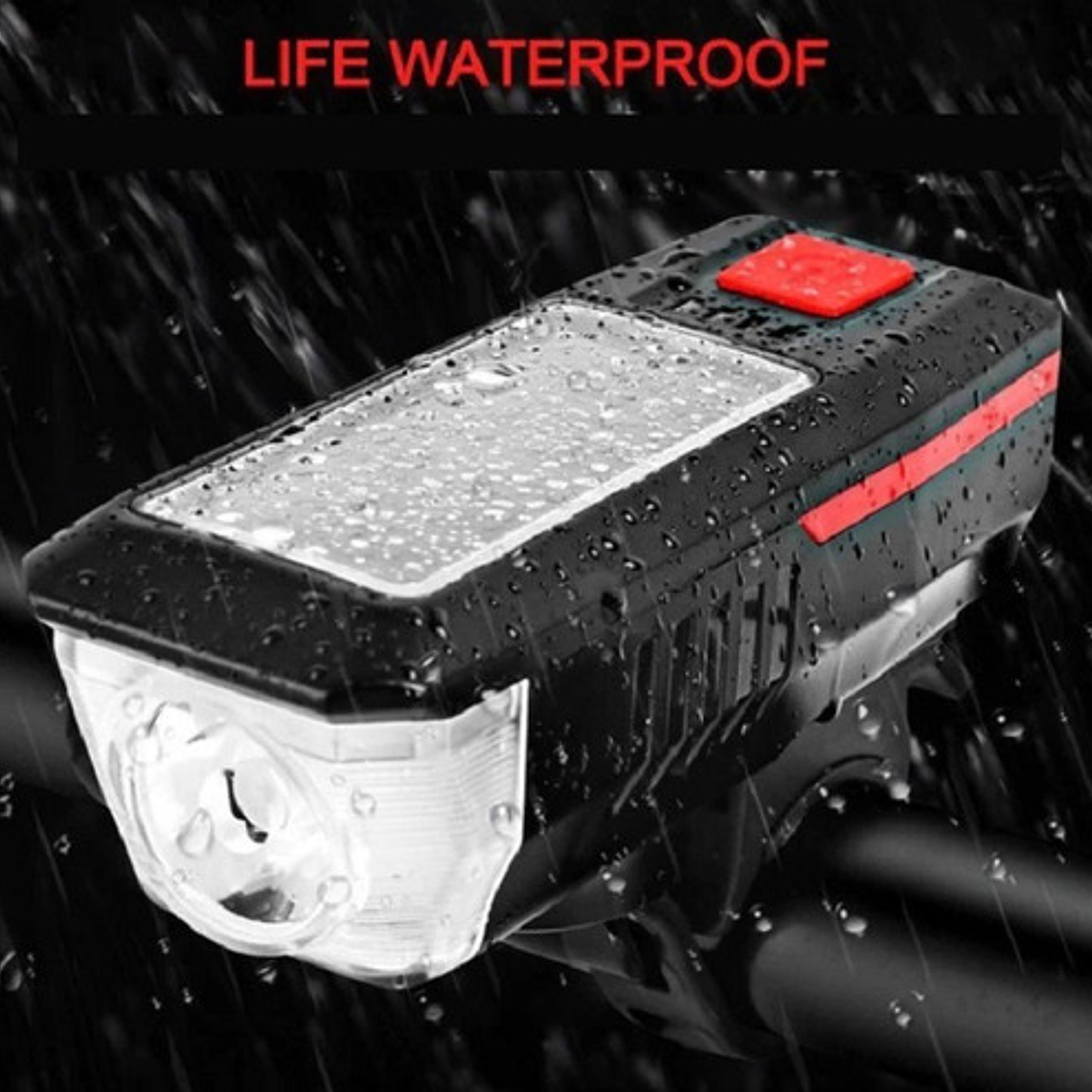 Luz Led Solar Recargable Para Bicicleta Con Bocina Stgo. 8