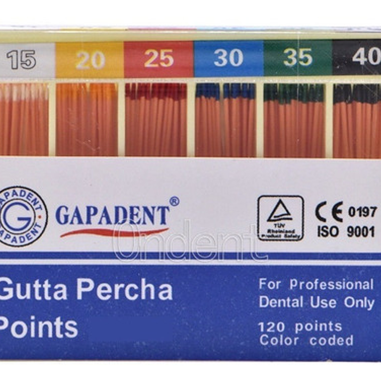 Conos De Gutapercha Para Endodoncia. 1 Cajita De 120u Stgo. 6