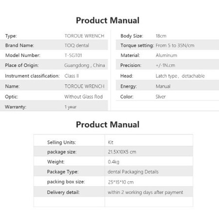 Llave Implantes Dentales Dinamométrica Con Maletín Santiago 9
