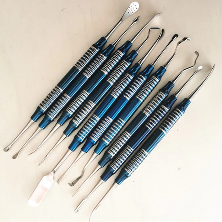 Elevadores De Seno Maxilar Set Azul 10 Piezas Calidad Stgo. 5