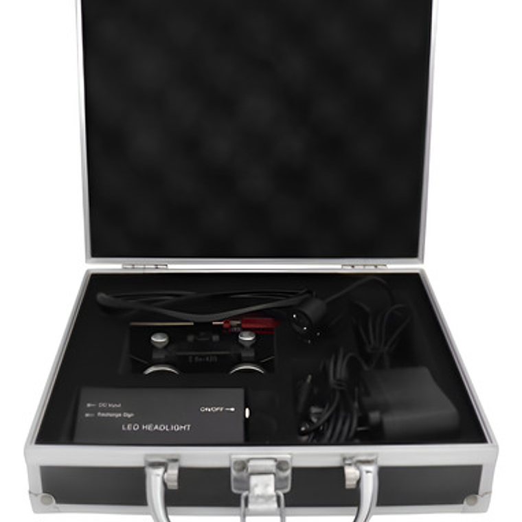 Lupas Binoculares Quirúrgicas 2.5 X 420 Luz Led Maletín Stgo 1