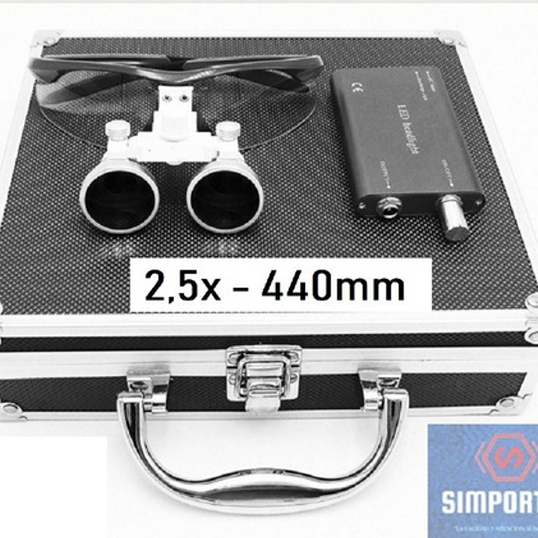 Lupas Binoculares Quirúrgicas 2.5 X 420 Luz Led Maletín Stgo 2