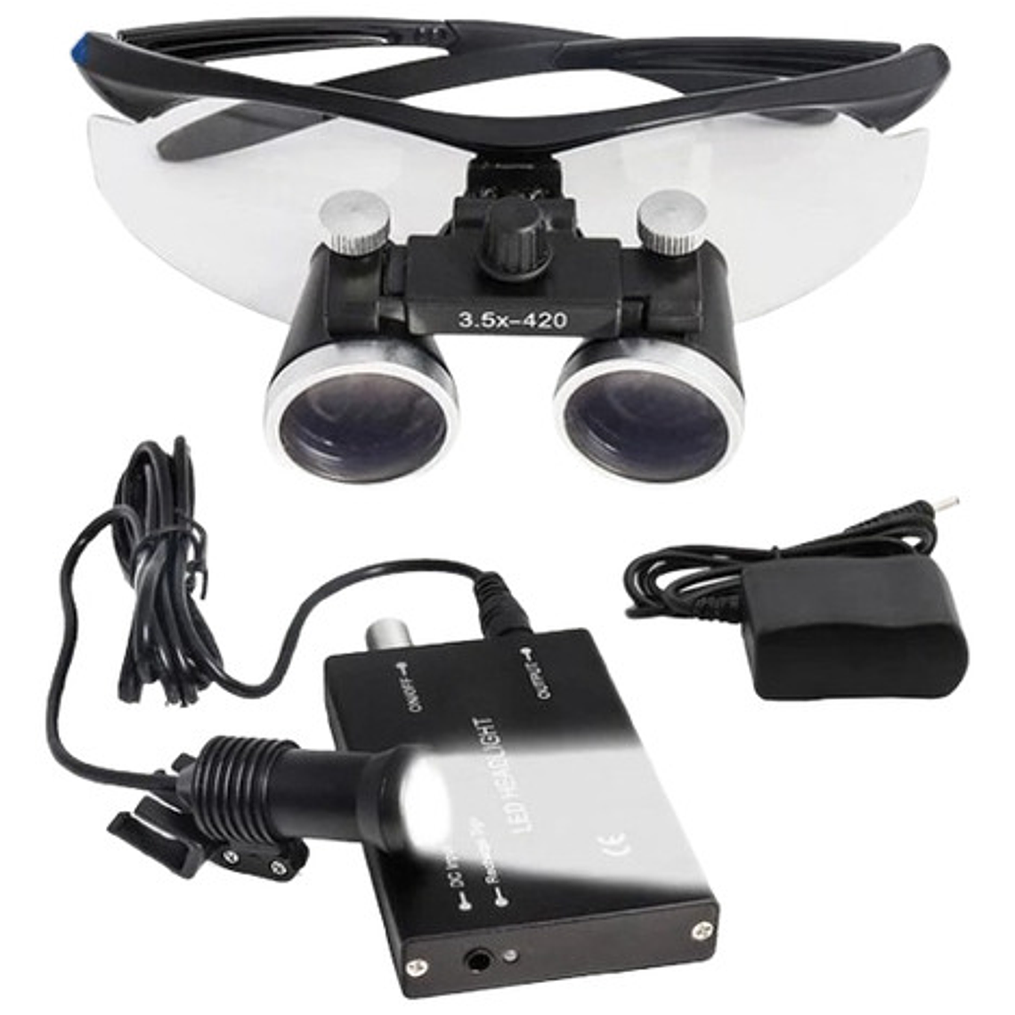 Lupas Binoculares Quirúrgicas 2.5 X 420 Luz Led Maletín Stgo 3