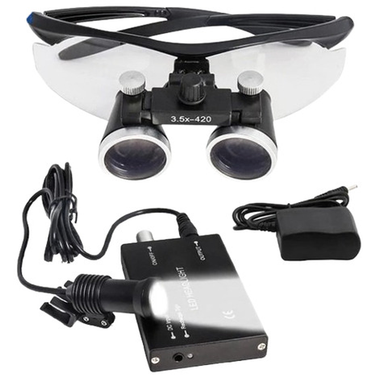Lupas Binoculares Quirúrgicas 2.5 X 420 Luz Led Maletín Stgo 3