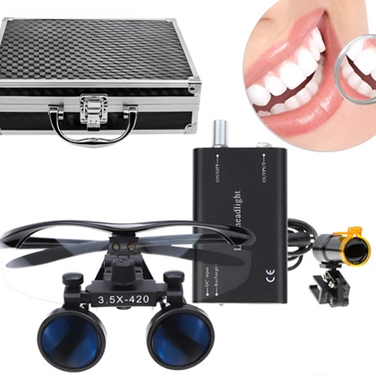 Lupas Binoculares Quirúrgicas 2.5 X 420 Luz Led Maletín Stgo 11