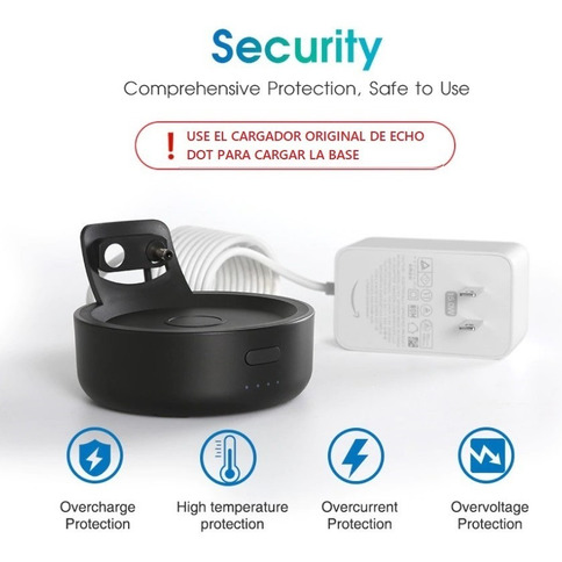 Base Inalámbrica Recargable Compatible Con Echo Dot 4ta. G. 18