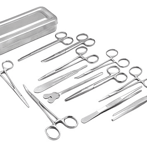 Set Quirúrgico Caja Acero Con 13 Instrumentos Cirugía Menor