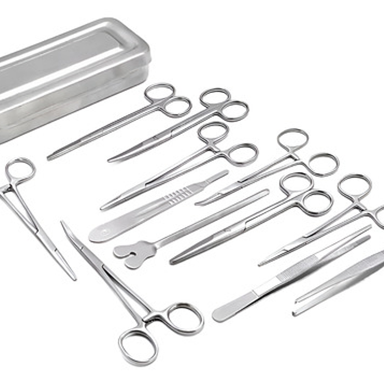 Set Quirúrgico Caja Acero Con 13 Instrumentos Cirugía Menor 1