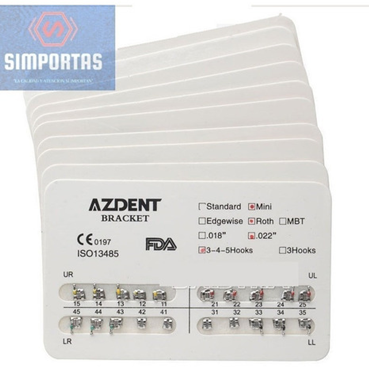 Brackets Ortodoncia Metálicos Roth Mtb 0.22 Azdent Santiago 2
