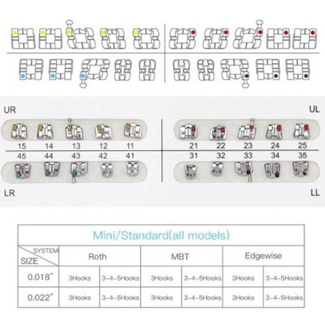 Brackets Ortodoncia Metálicos Roth Mtb 0.22 Azdent Santiago 6