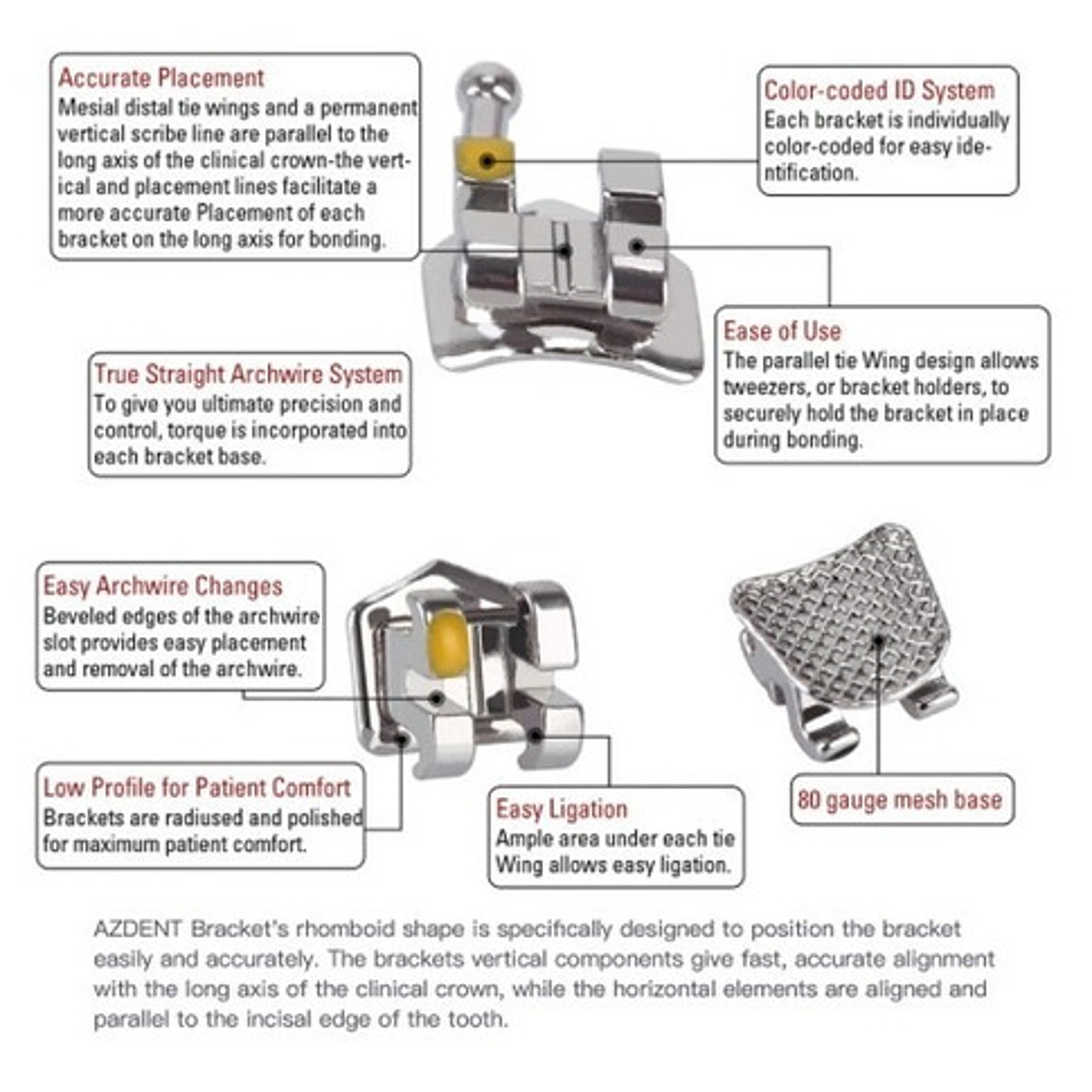 Brackets Ortodoncia Metálicos Roth Mtb 0.22 Azdent Santiago 7