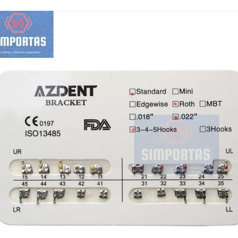Brackets Ortodoncia Metálicos Roth Mtb 0.22 Azdent Santiago 15