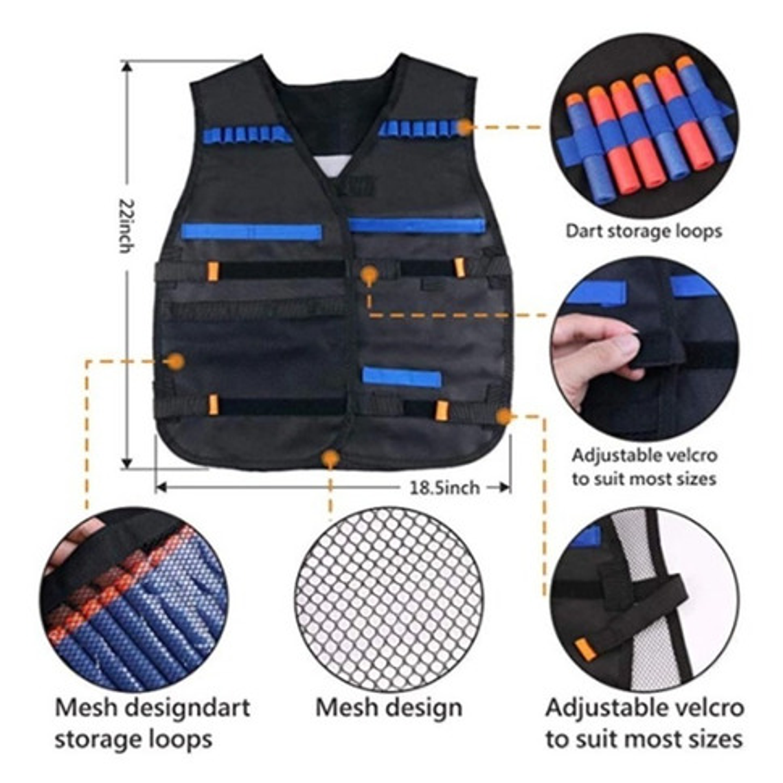 Chaleco Táctico Para Pistola Nerf Nstrike Elite Con Dardos  5