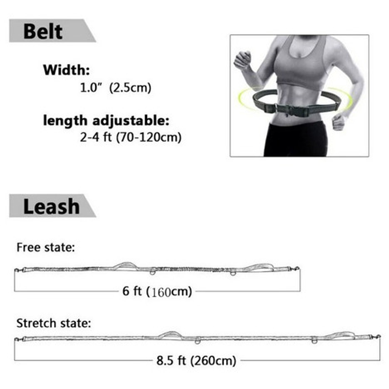 Cinturón Correa Resistente Correr Con Tu Perro Doble Gancho  9