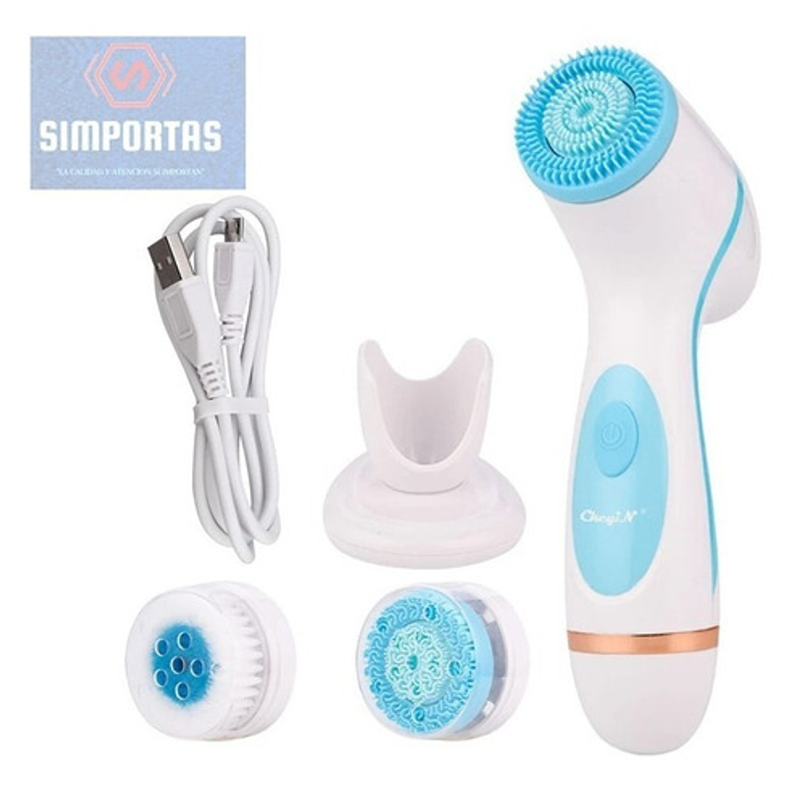 Cepillo Spa Facial Limpieza Recargable Giratorio El Mejor  9