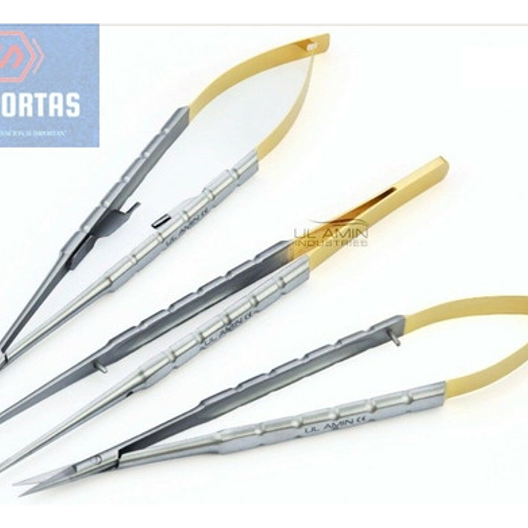 Kit Quirúrgico 3 Piezas Castroviejo Pinza Tijeras 18cm Stgo. 2