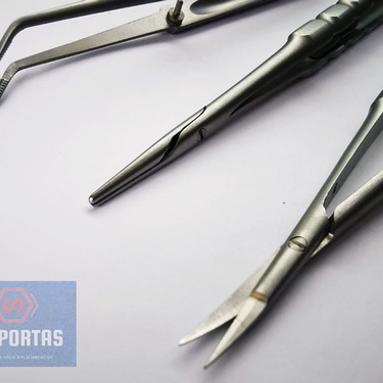 Kit Quirúrgico 3 Piezas Castroviejo Pinza Tijeras 18cm Stgo. 5