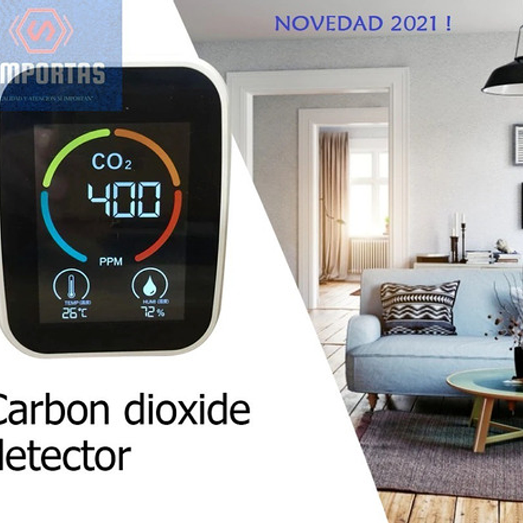 Detector Portátil Co2 Medidor Dióxido De Carbono Aire Stgo. 1