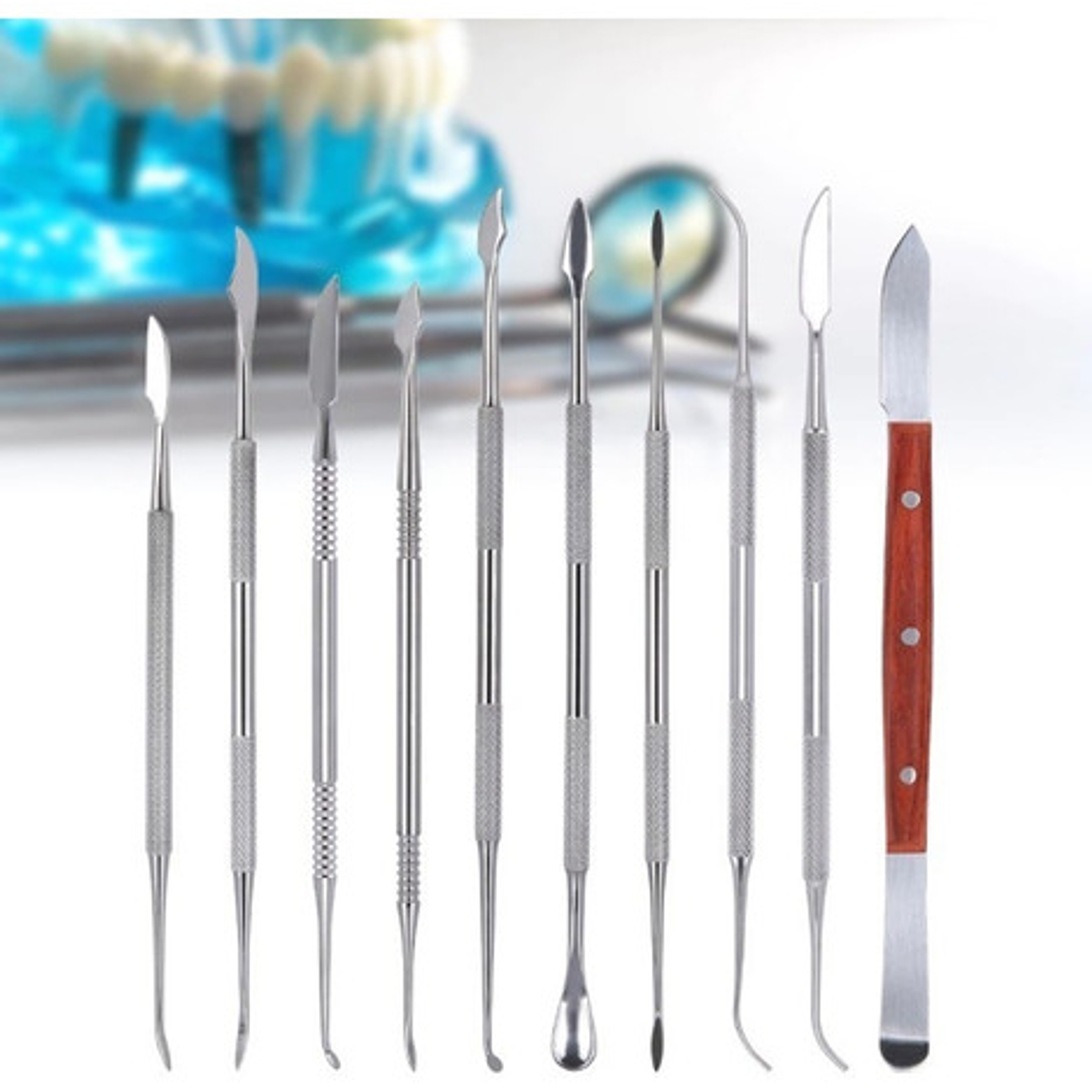 Set Espátulas Tallado Dental Laboratorio 10u Estuche Stgo. 4