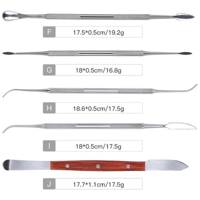 Set Espátulas Tallado Dental Laboratorio 10u Estuche Stgo. 7