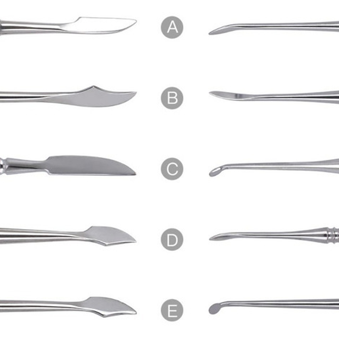 Set Espátulas Tallado Dental Laboratorio 10u Estuche Stgo. 8