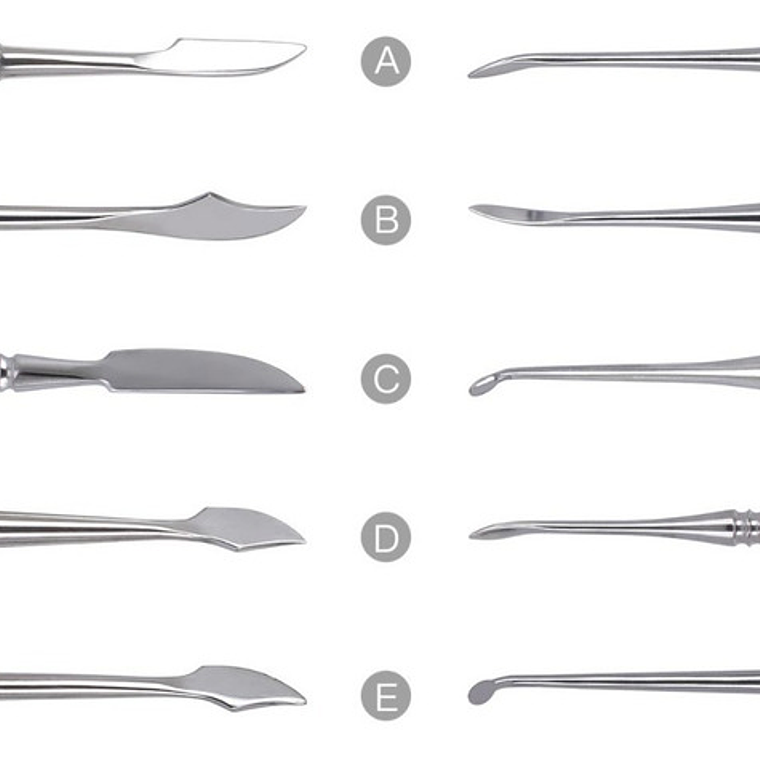 Set Espátulas Tallado Dental Laboratorio 10u Estuche Stgo. 8