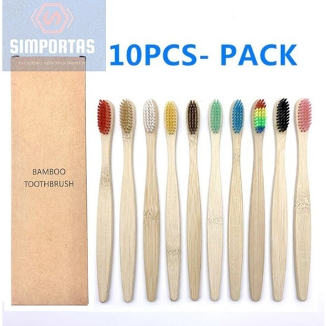 Pack Cepillos De Dientes De Bambú Niños Ecológico 10u  2