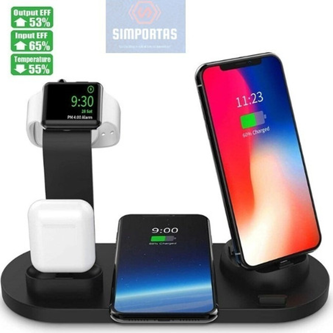 Cargador Inalámbrico 4 En 1 + Enchufe - Envío Gratis Stgo. 4