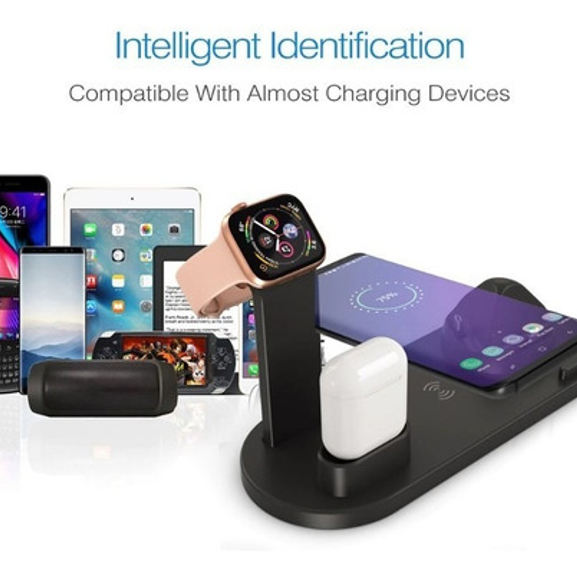 Cargador Inalámbrico 4 En 1 + Enchufe - Envío Gratis Stgo. 6